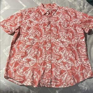 St. John's Bay Red and White Casual Button Down Shirt